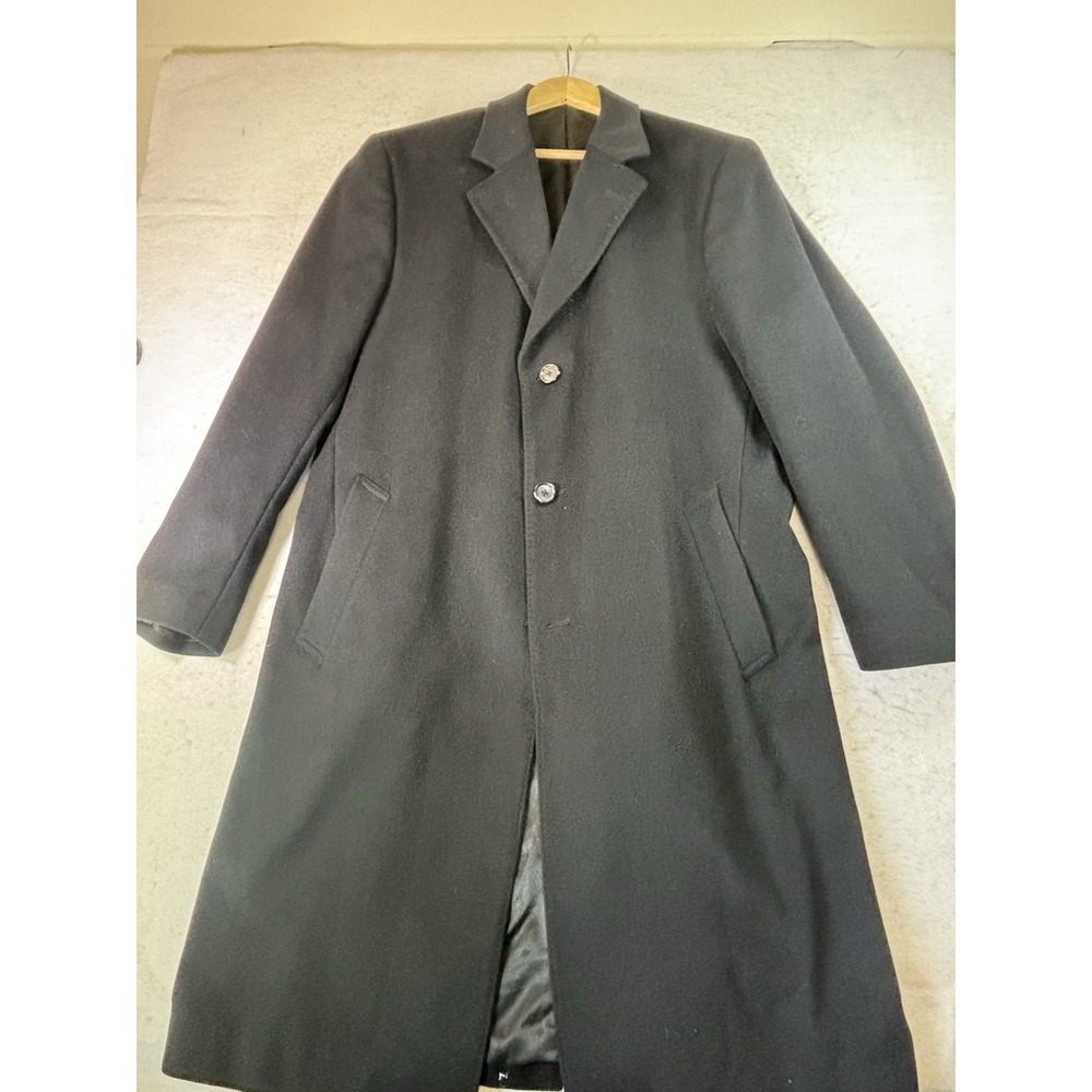 Tasso Elba for Macys Men's Dk Navy 80% Wool 20% Cashmere Blend Overcoat Size 40R